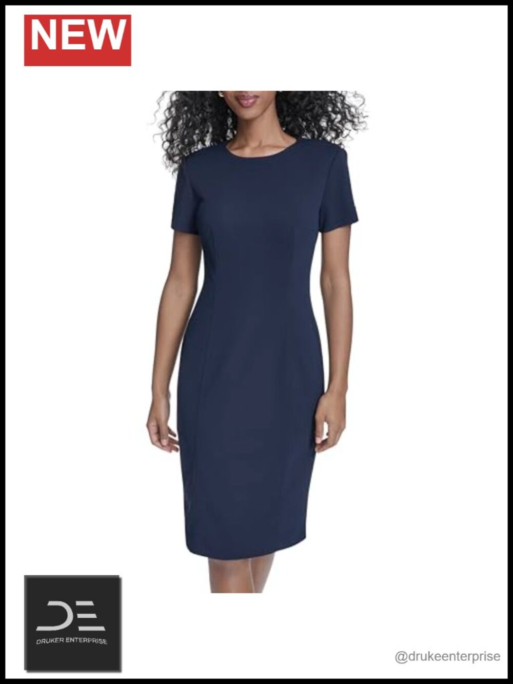 Calvin Klein Seamed Scuba Crepe Sheath Dress